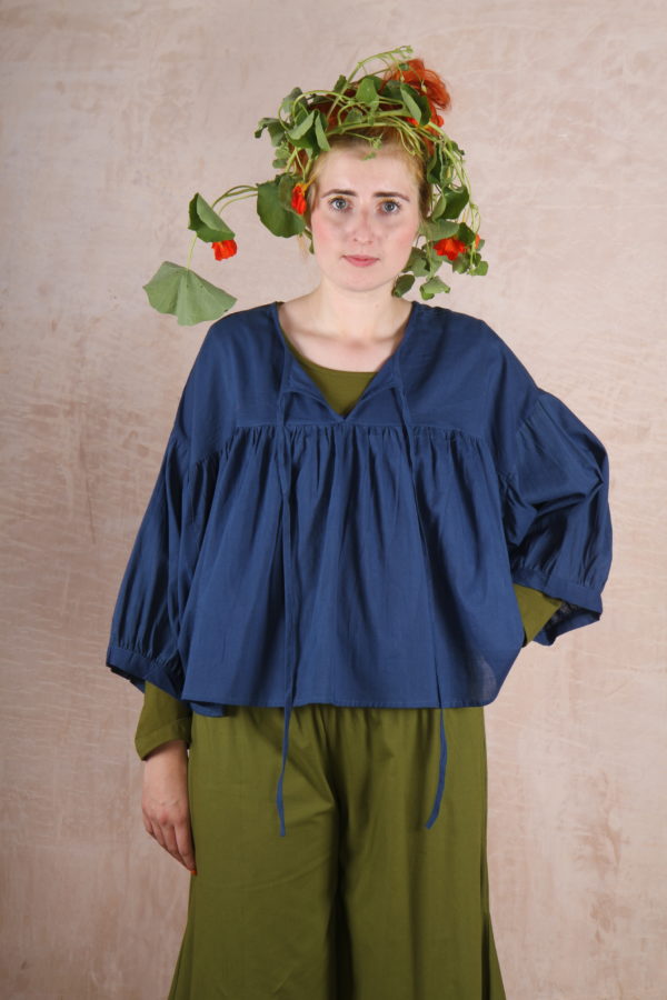 Boho Top Organic Cotton - Indigo Blue - Image 3