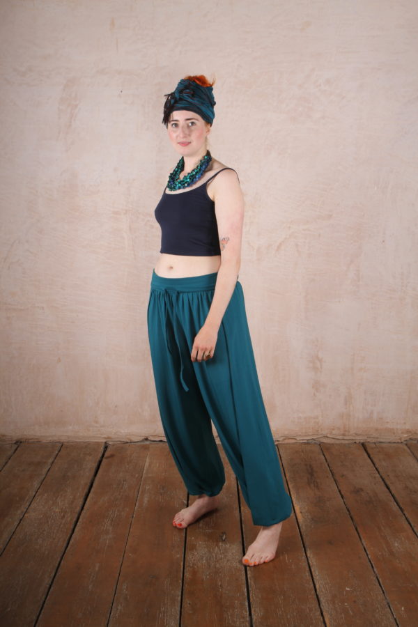 Bubble Trousers Organic Cotton Lycra- Kingfisher Blue - Image 6