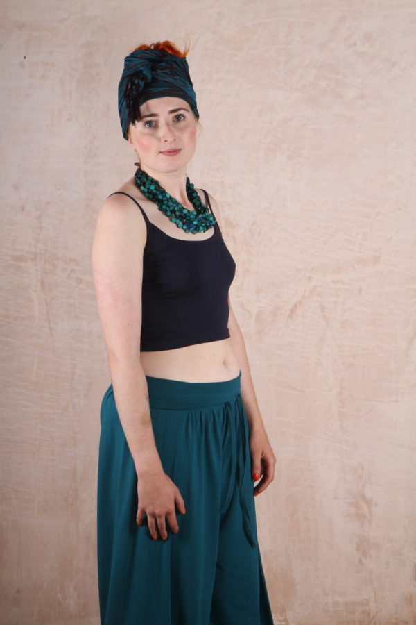 Bubble Trousers Organic Cotton Lycra- Kingfisher Blue - Image 5
