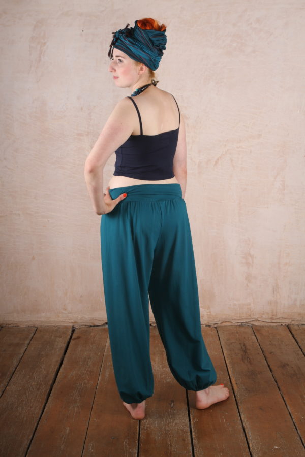 Bubble Trousers Organic Cotton Lycra- Kingfisher Blue - Image 12