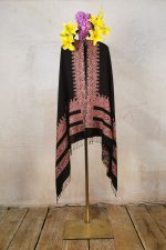 Tribal Shawl Pure Wool Black Aztec