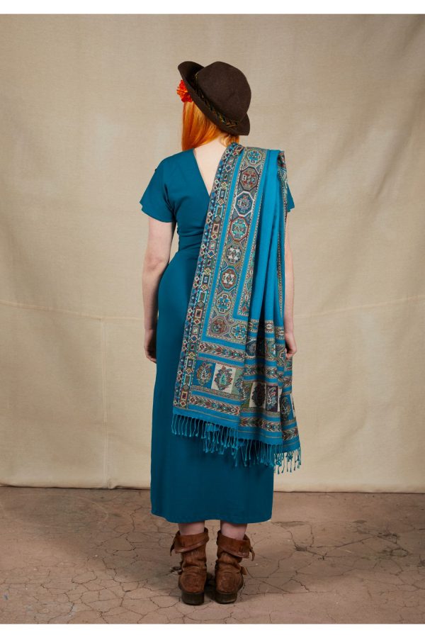 Amelie Cotton Lycra Maxi Dress Kingfisher Blue - Image 8