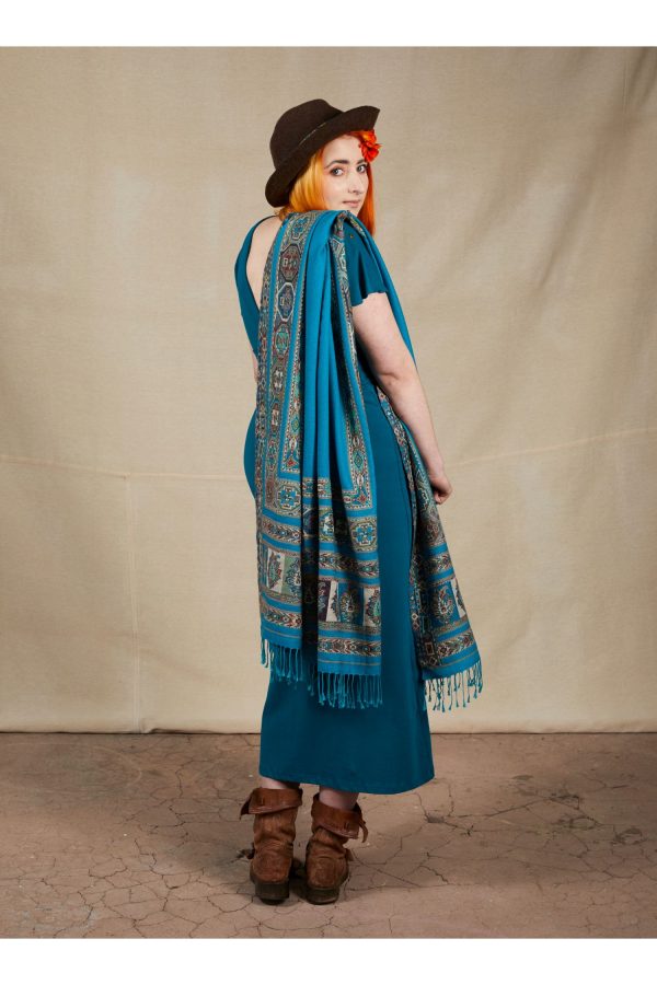 Amelie Cotton Lycra Maxi Dress Kingfisher Blue - Image 2