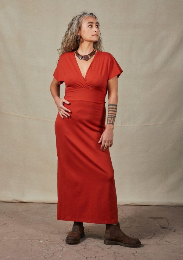 Amelie Cotton Lycra Maxi Dress Paprika - Image 3