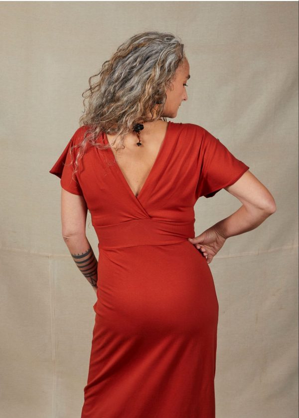 Amelie Cotton Lycra Maxi Dress Paprika - Image 7