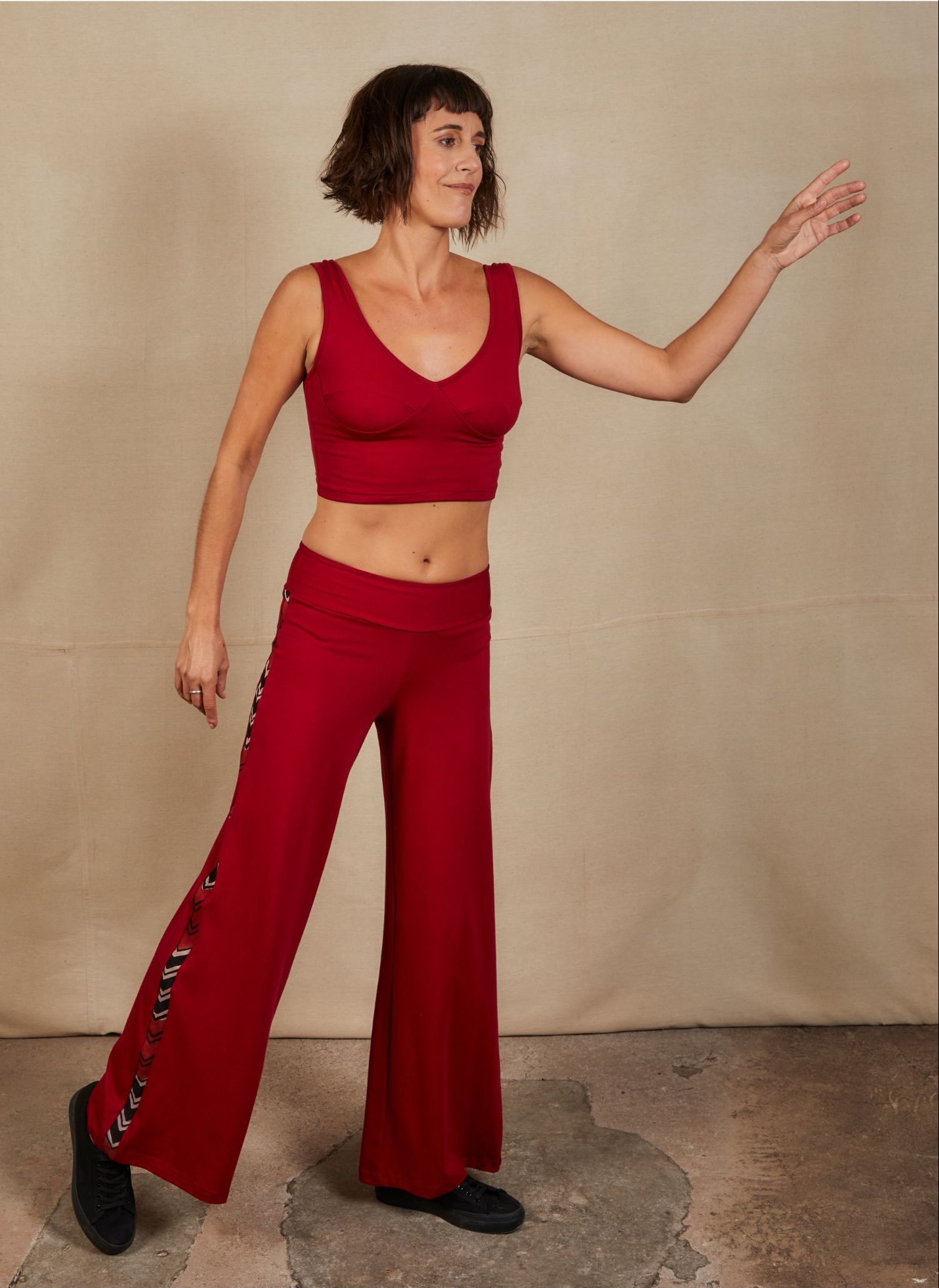 HONGFEI-SHOP Women Loose Palazzo Pants High Waisted Wide Leg Trousers  Culottes Pants Stretch Trouser (Color : Red, Size : S) : Amazon.co.uk:  Fashion