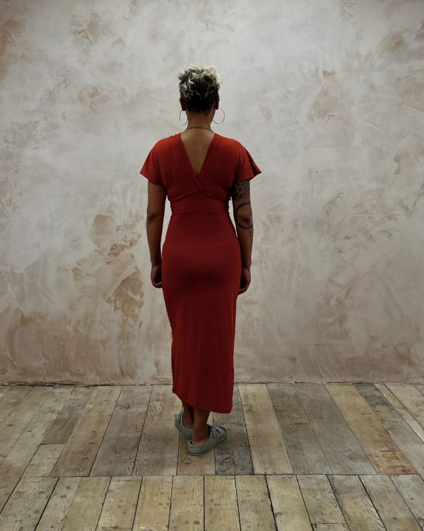 Amelie Cotton Lycra Maxi Dress Paprika - Image 10