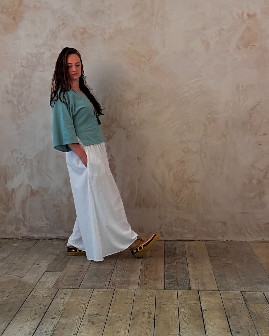 Dancing Trousers Cotton Linen White - Image 10