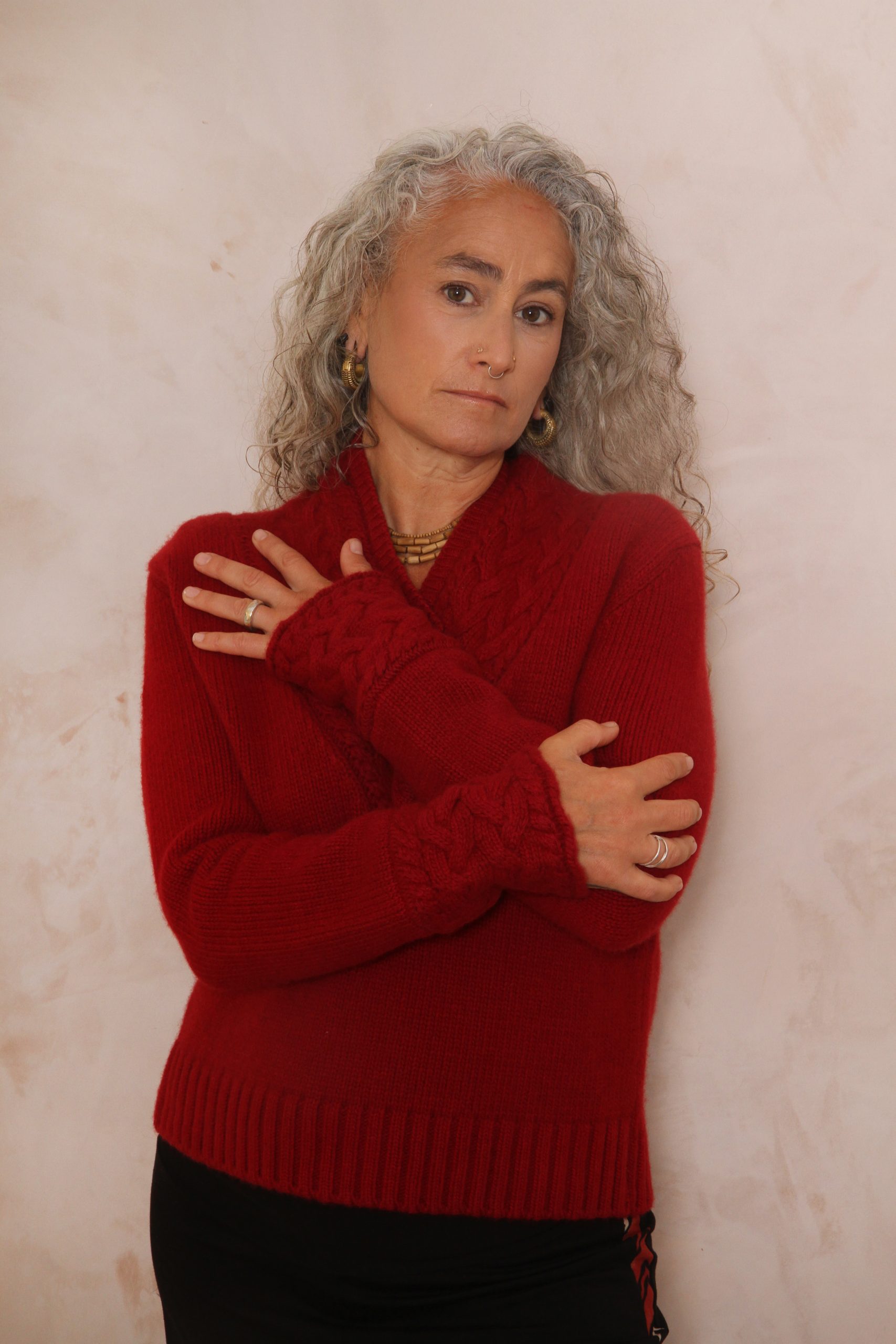 CHUNKY CABLE KNIT V NECK JUMPER PURE LAMBSWOOL PREORDER - Image 3