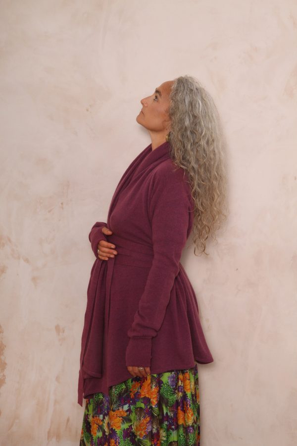 TARA SHAWL NECK CARDIGAN WITH OBI BELT PURE LAMBSWOOL PREORDER - Image 7