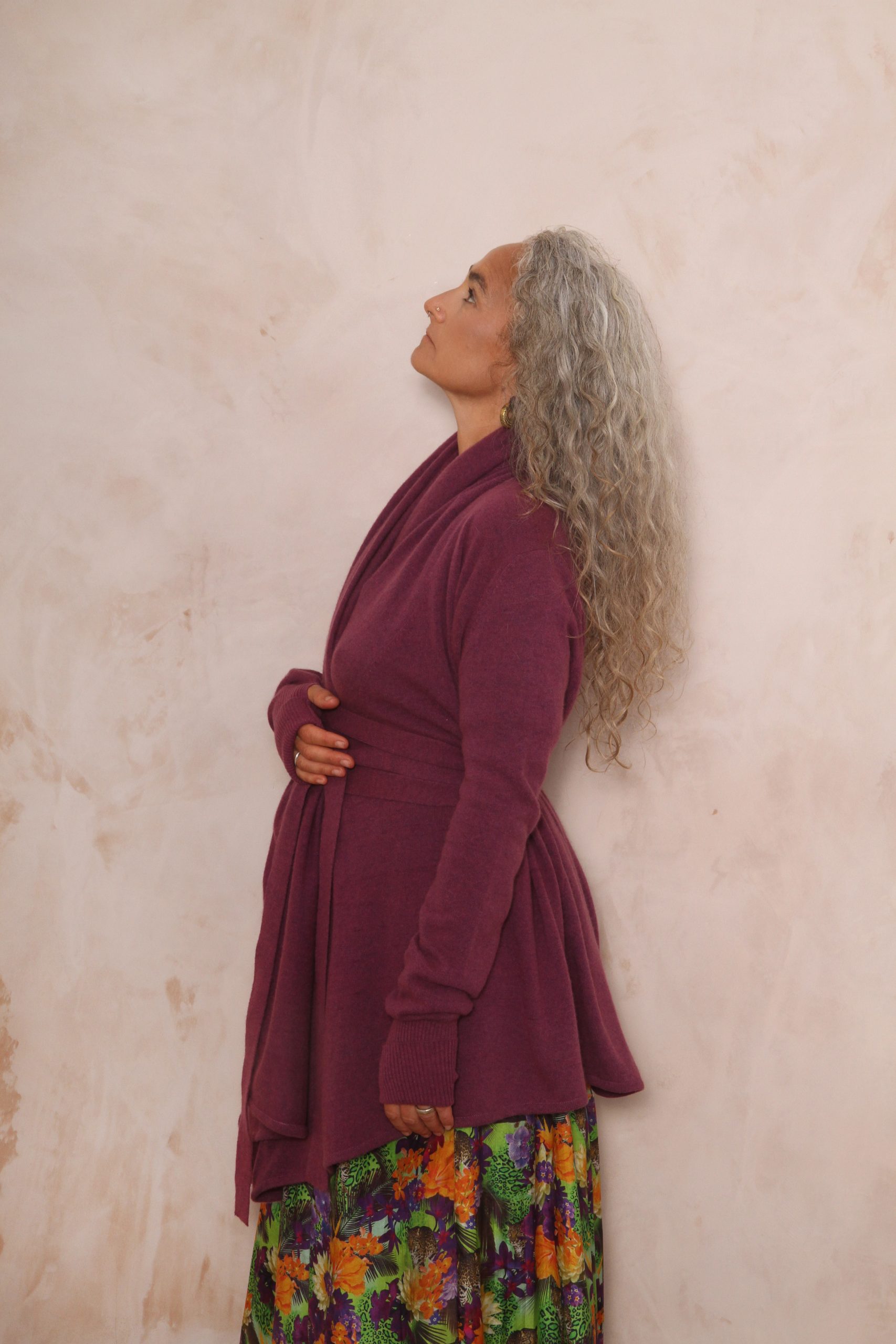 TARA SHAWL NECK CARDIGAN WITH OBI BELT PURE LAMBSWOOL PREORDER - Image 7