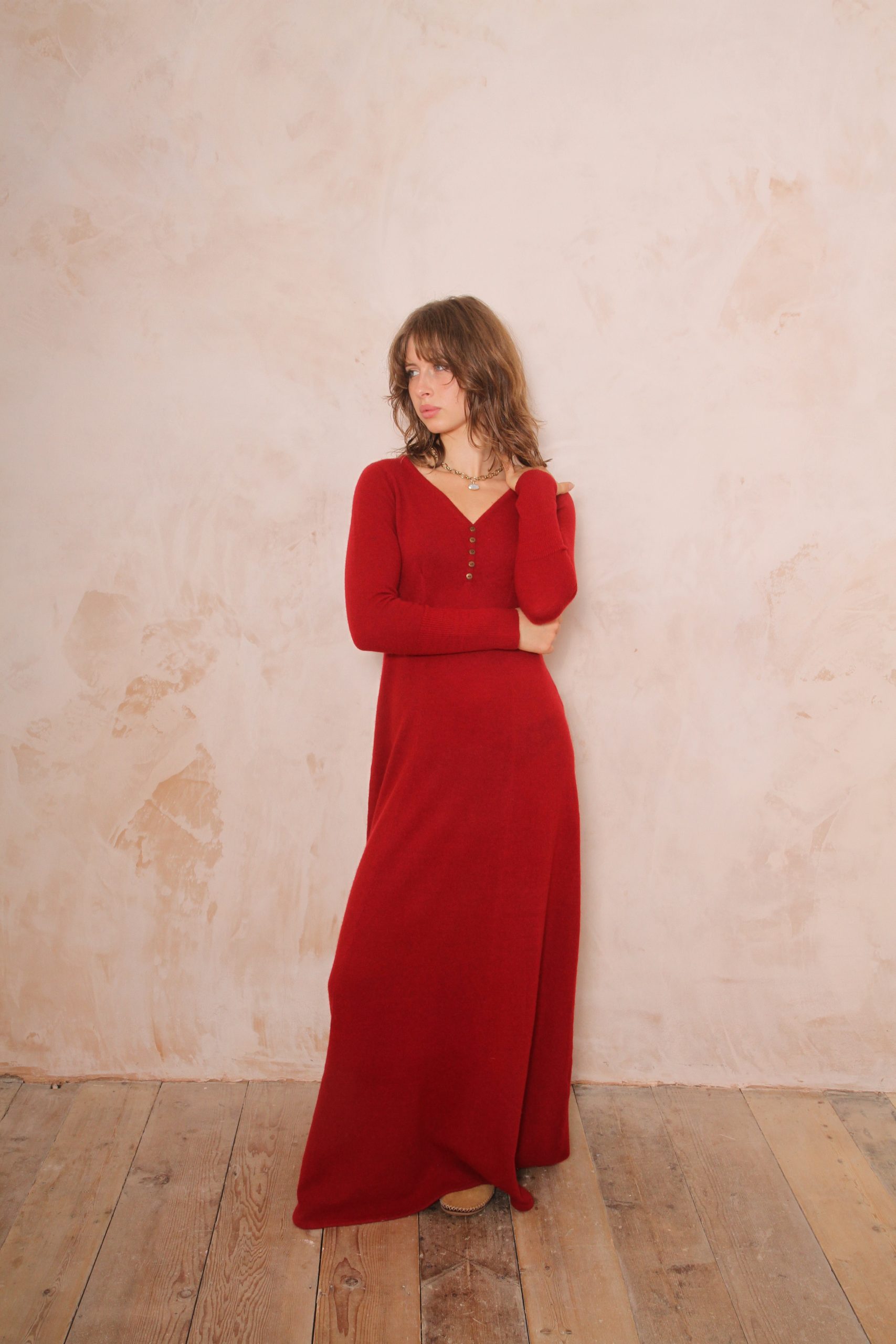 RHIANNON A-LINE MAXI DRESS PURE LAMBSWOOL PREORDER - Image 11