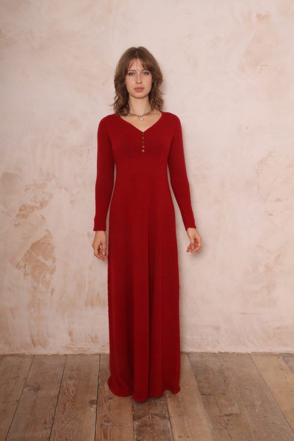 RHIANNON A-LINE MAXI DRESS PURE LAMBSWOOL PREORDER - Image 9