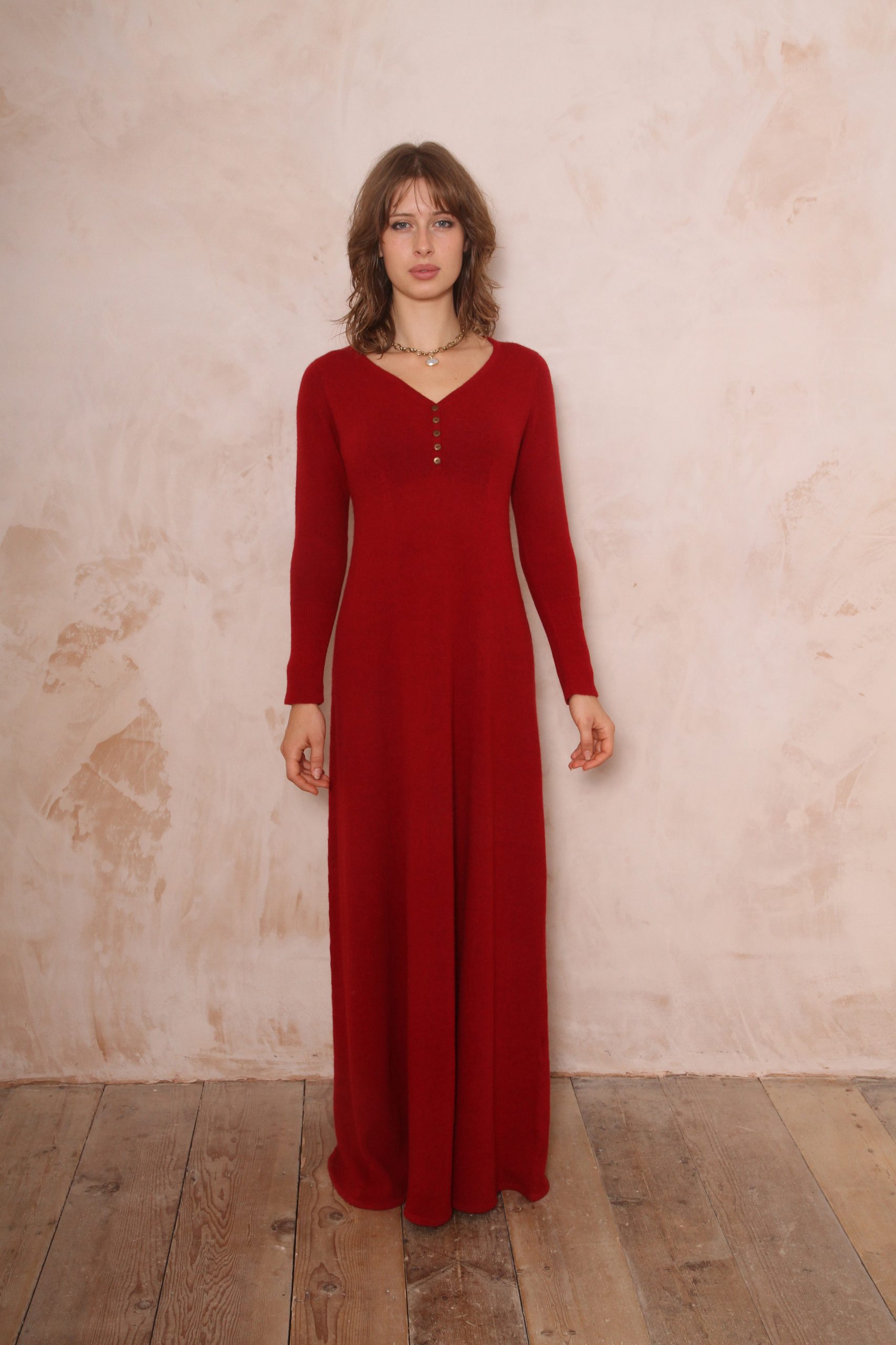 RHIANNON A-LINE MAXI DRESS PURE LAMBSWOOL PREORDER - Image 9