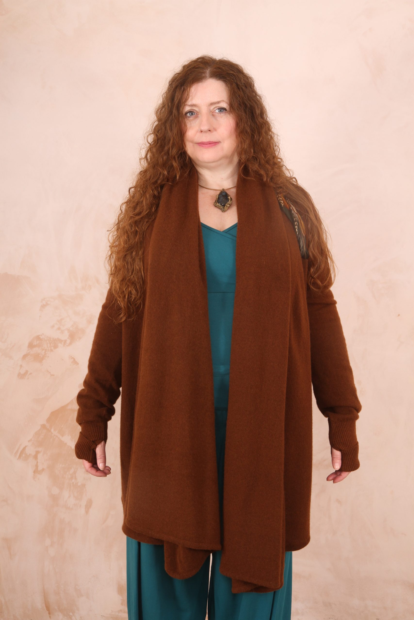 TARA SHAWL NECK CARDIGAN WITH OBI BELT PURE LAMBSWOOL  PREORDER - Image 6
