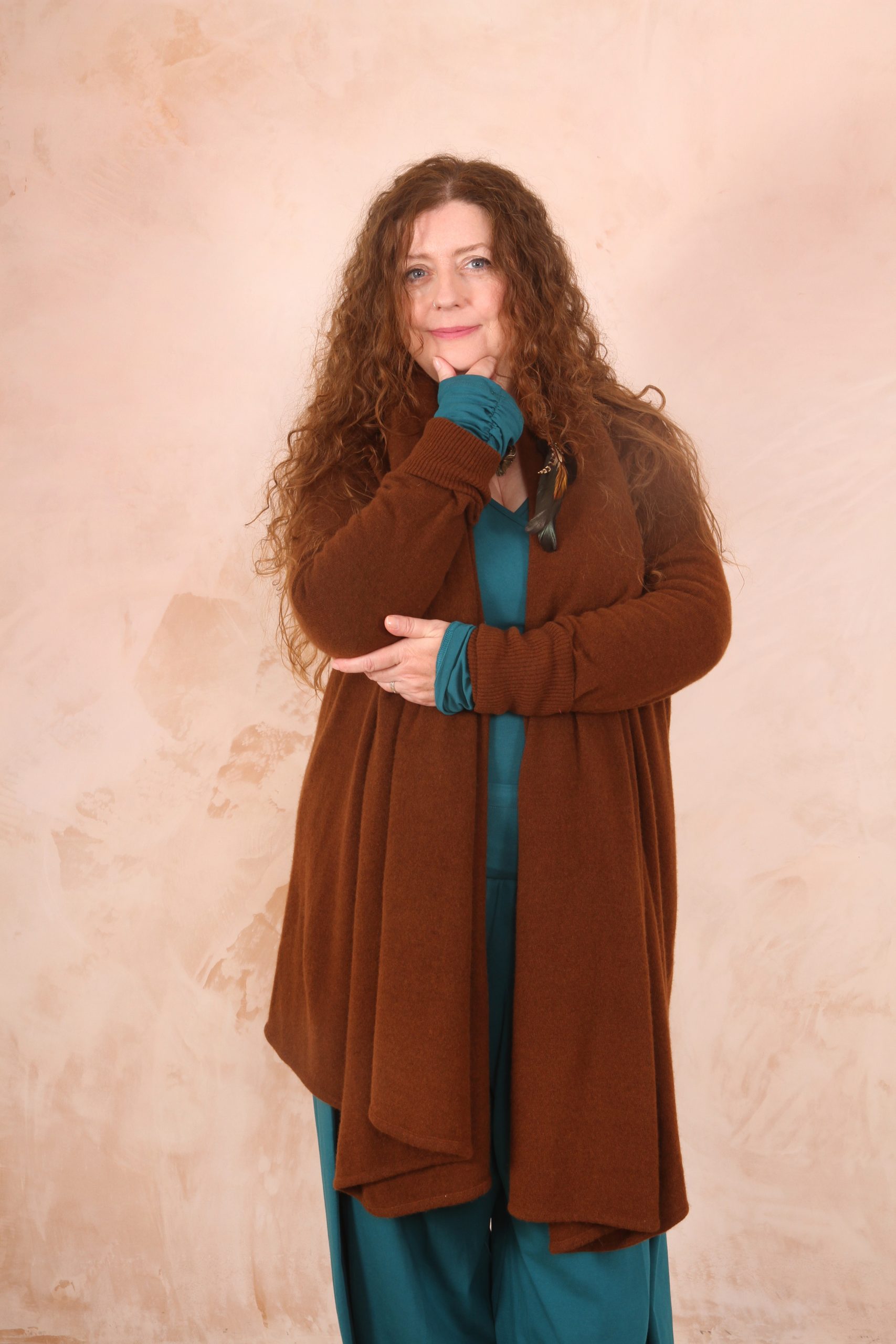 TARA SHAWL NECK CARDIGAN WITH OBI BELT PURE LAMBSWOOL  PREORDER
