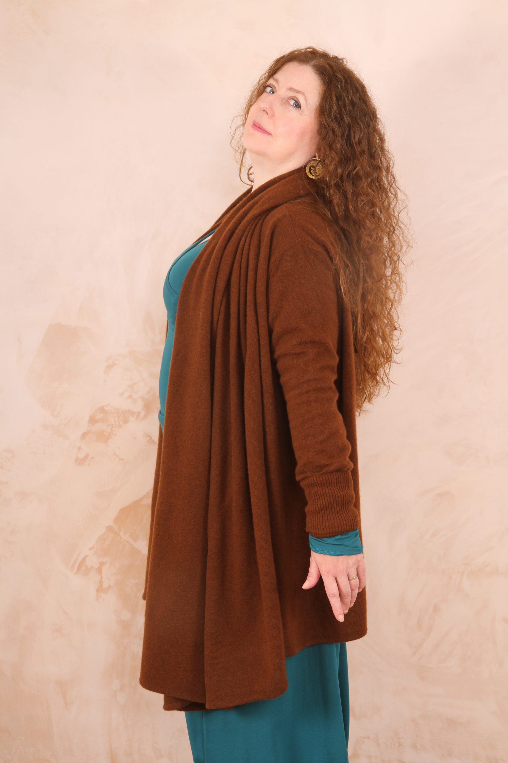 TARA SHAWL NECK CARDIGAN WITH OBI BELT PURE LAMBSWOOL  PREORDER - Image 5