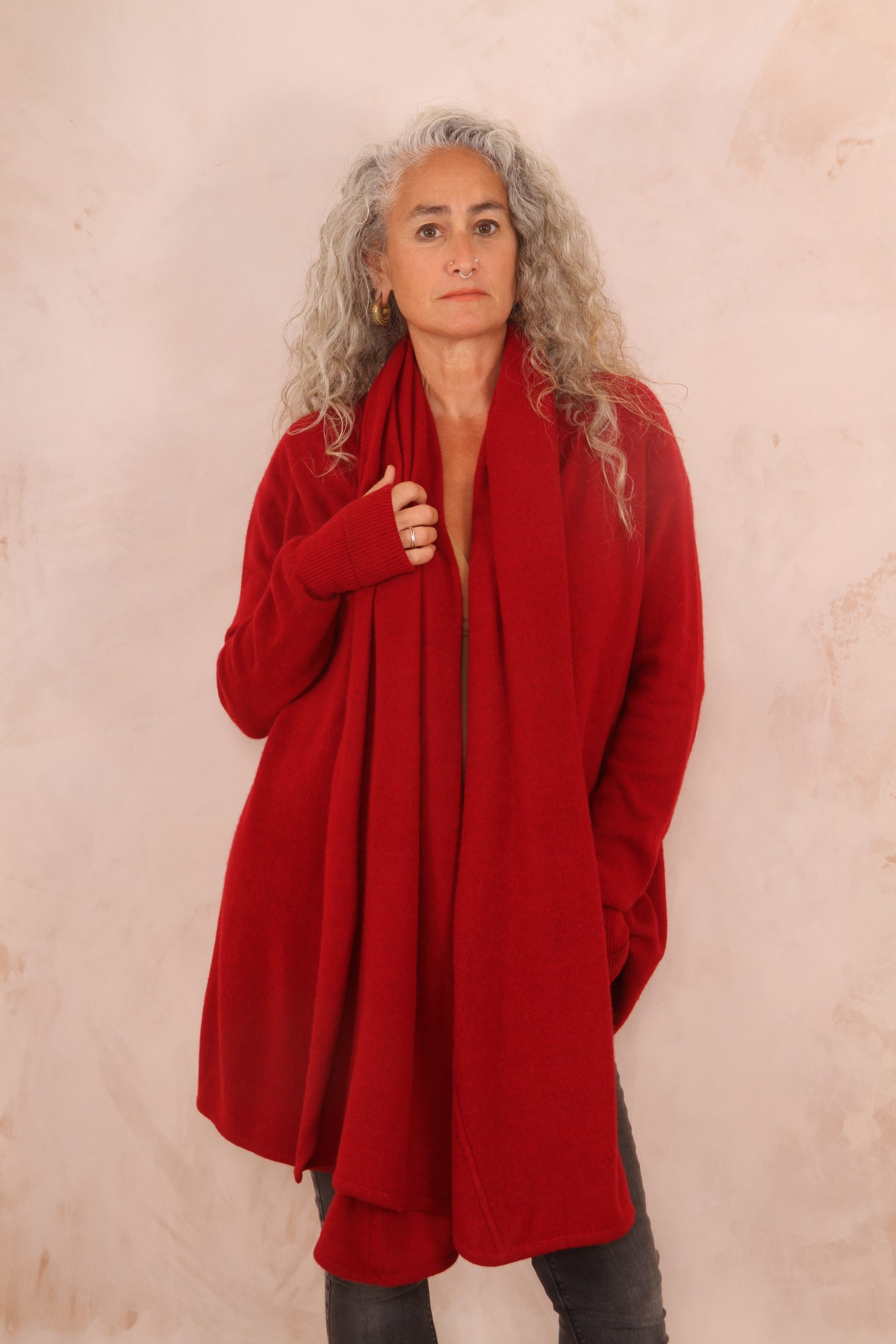 TARA SHAWL NECK CARDIGAN WITH OBI BELT PURE LAMBSWOOL PREORDER - Image 6