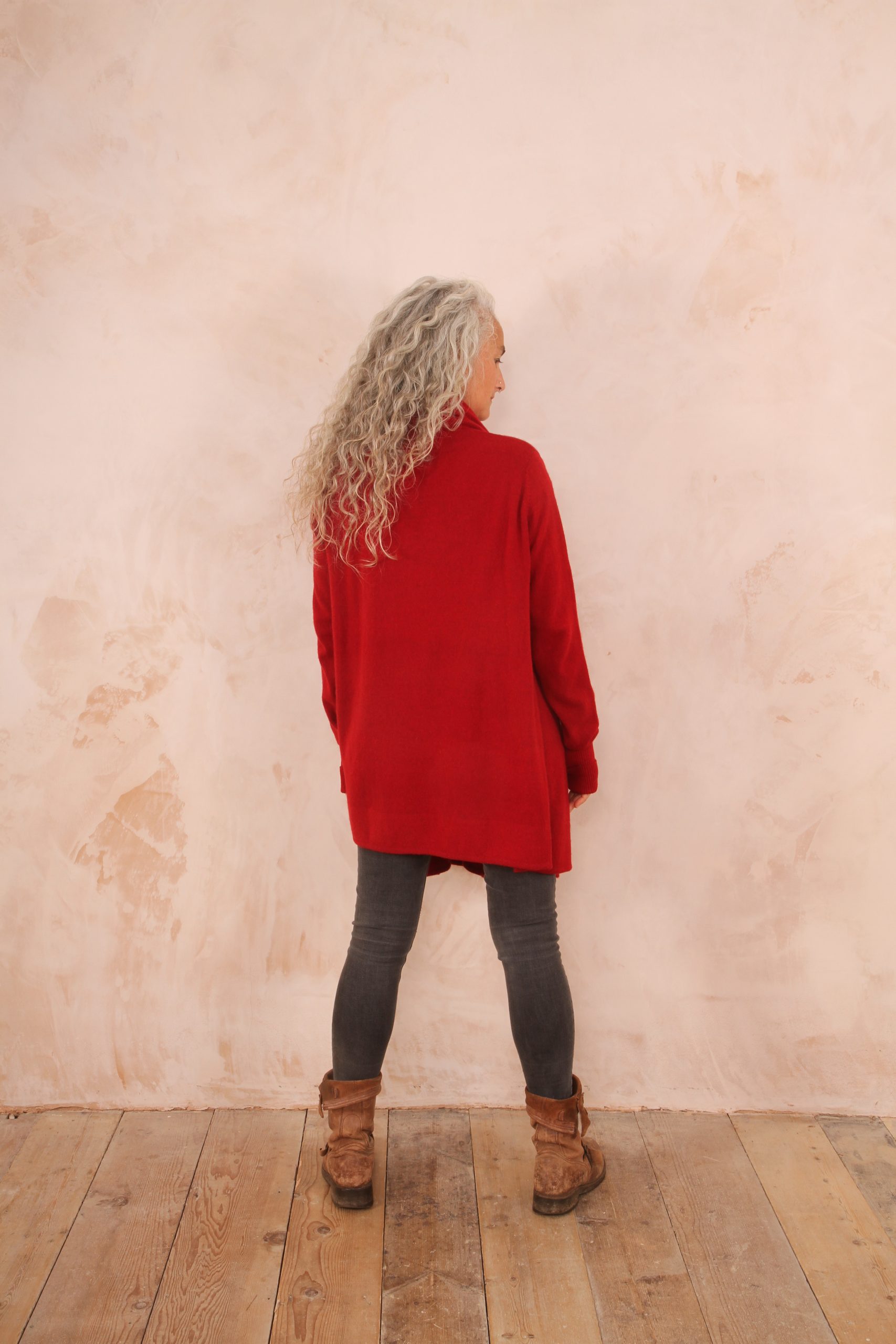 TARA SHAWL NECK CARDIGAN WITH OBI BELT PURE LAMBSWOOL PREORDER - Image 11