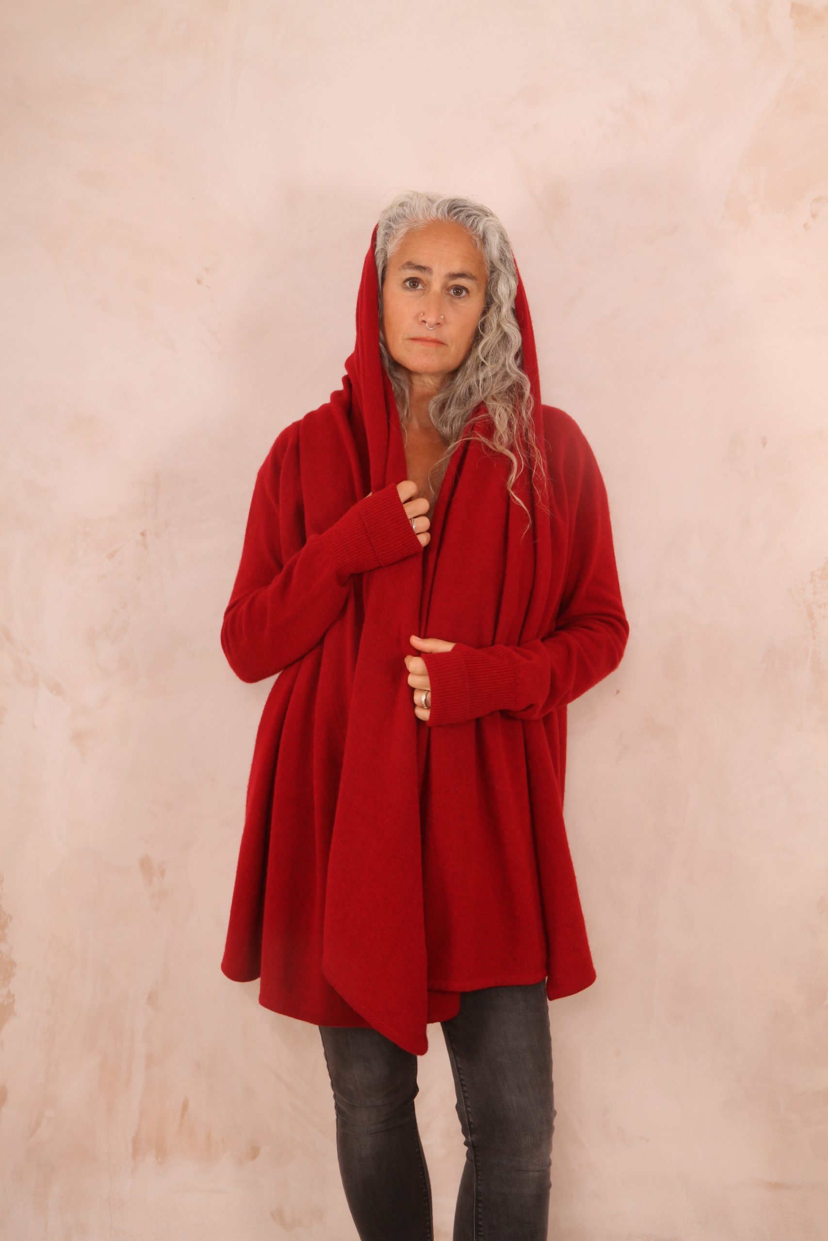 TARA SHAWL NECK CARDIGAN WITH OBI BELT PURE LAMBSWOOL PREORDER - Image 8