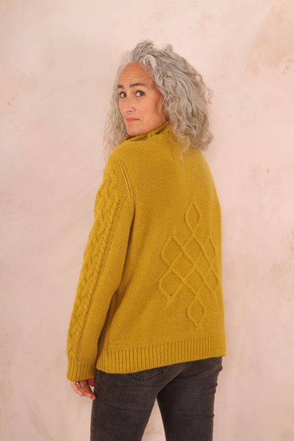 ENDLESS KNOT CABLE KNIT BOMBER CARDIGAN PURE LAMBSWOOL PREORDER - Image 9