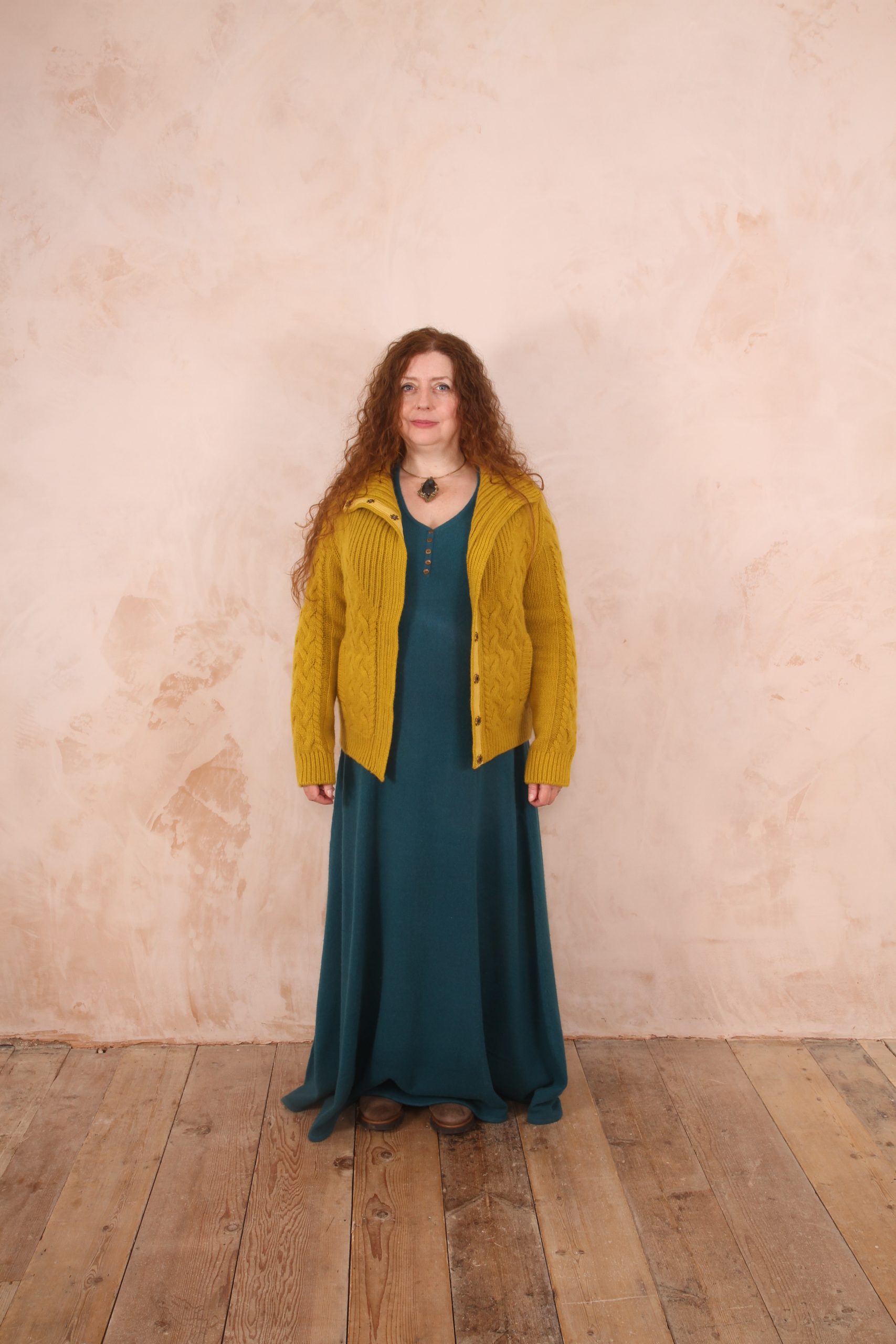 ENDLESS KNOT CABLE KNIT BOMBER CARDIGAN PURE LAMBSWOOL PREORDER - Image 6