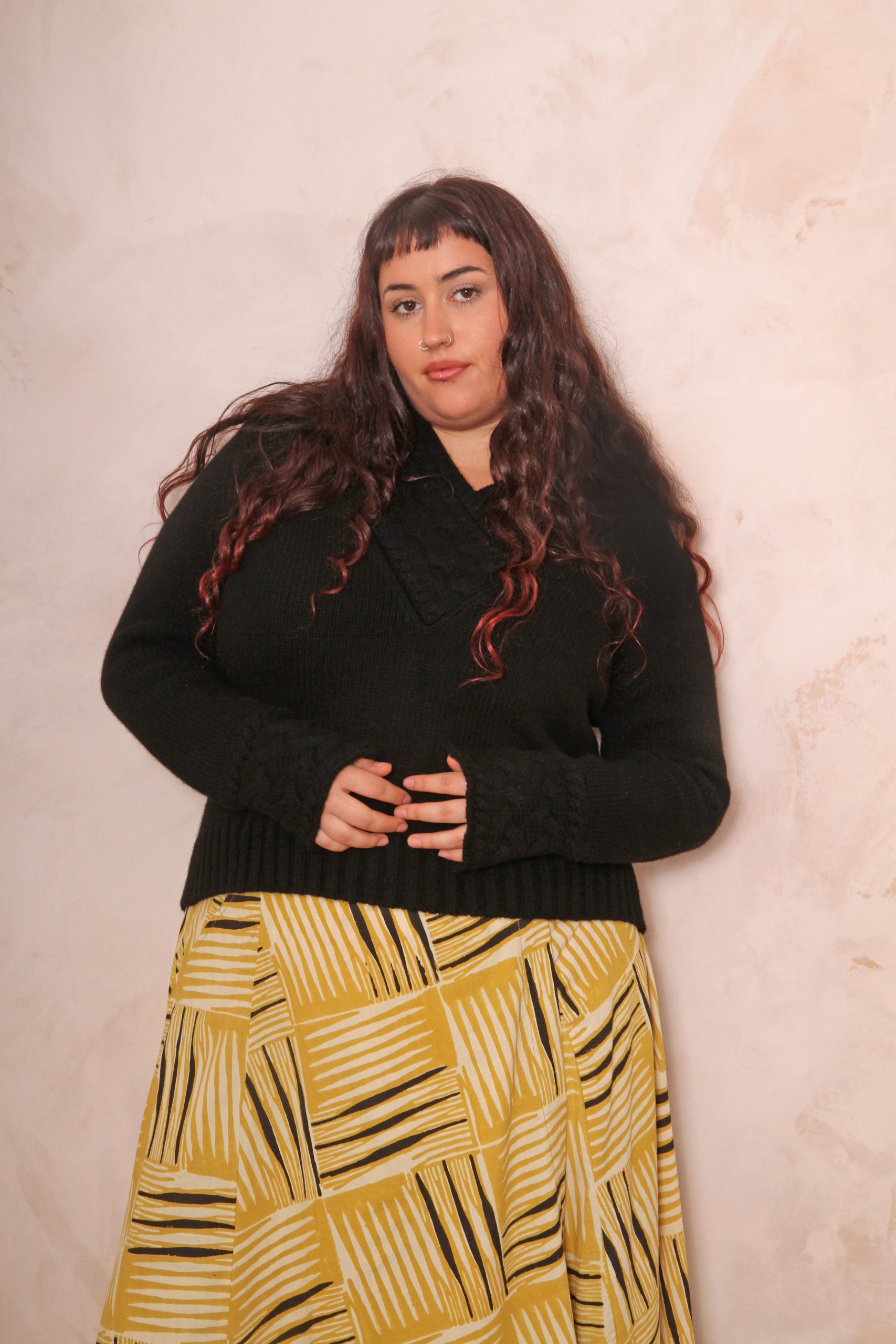 CHUNKY CABLE KNIT V NECK JUMPER PURE LAMBSWOOL PREORDER - Image 3