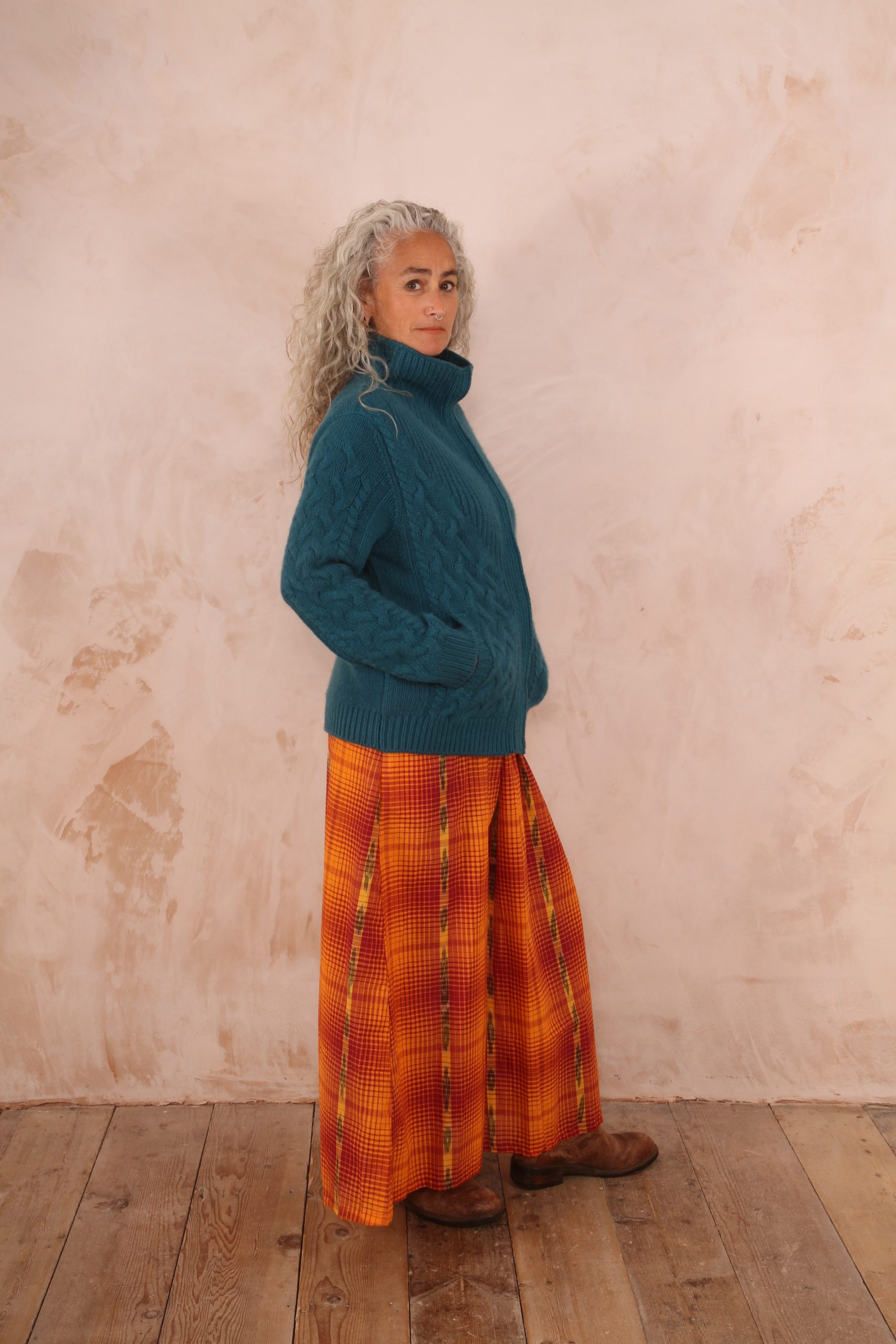 ENDLESS KNOT CABLE KNIT BOMBER CARDIGAN PURE LAMBSWOOL PREORDER - Image 7