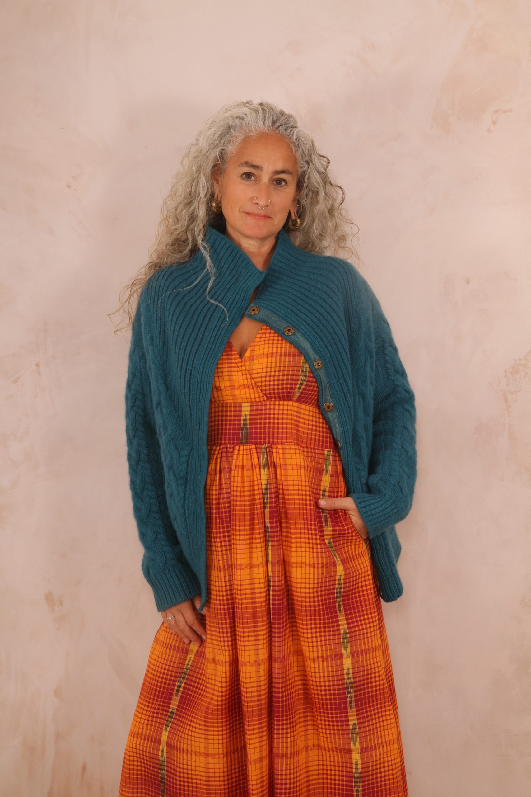 ENDLESS KNOT CABLE KNIT BOMBER CARDIGAN PURE LAMBSWOOL PREORDER - Image 5