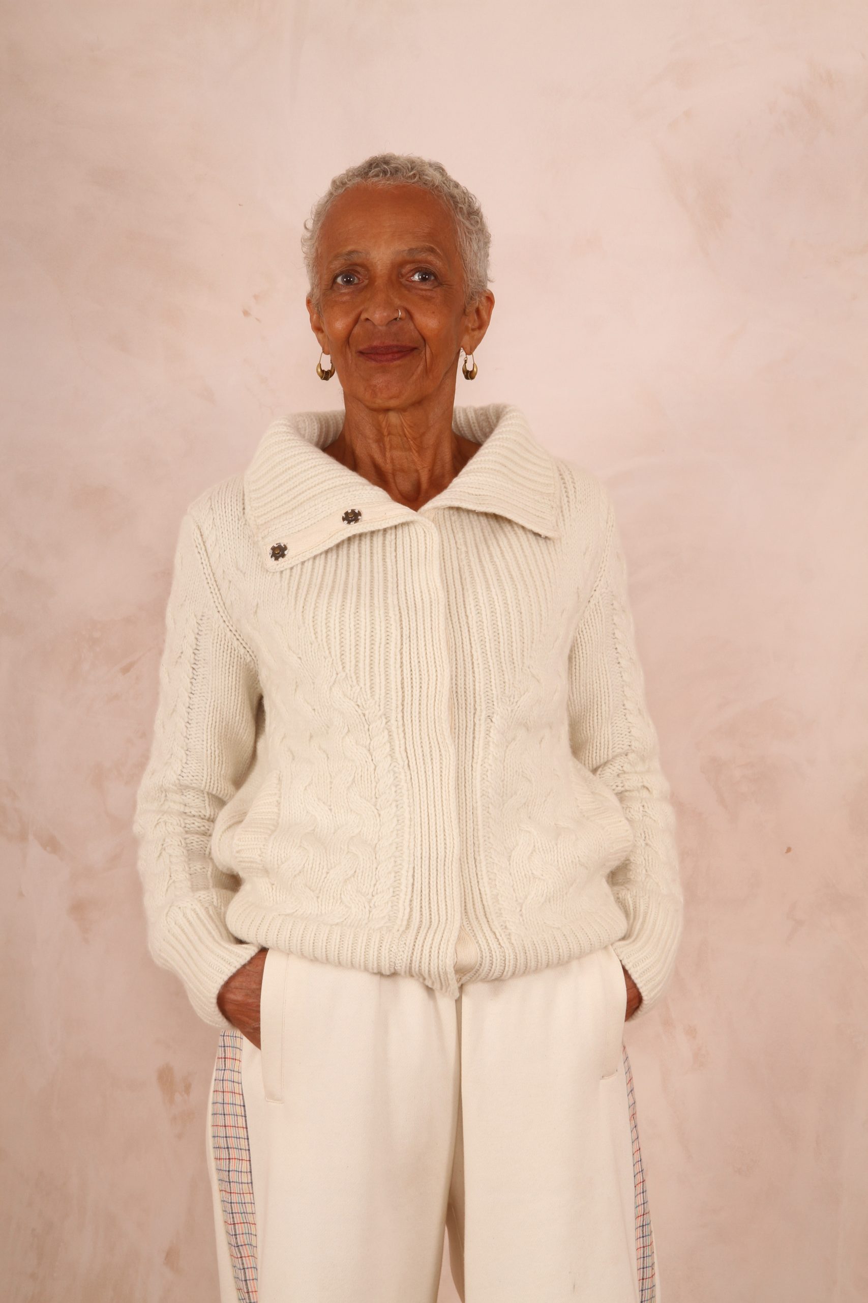 ENDLESS KNOT CABLE KNIT BOMBER CARDIGAN PURE LAMBSWOOL PREORDER - Image 9
