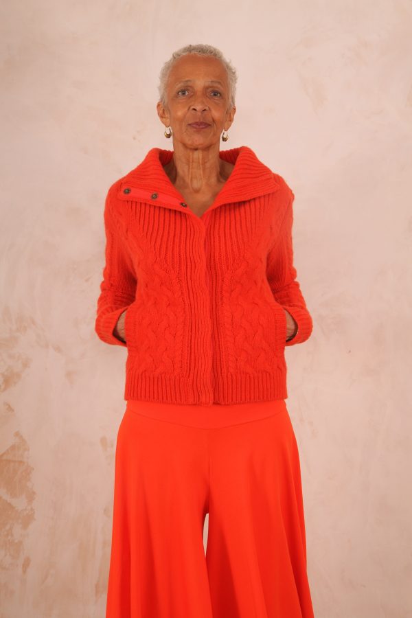 ENDLESS KNOT CABLE KNIT BOMBER CARDIGAN PURE LAMBSWOOL PREORDER - Image 7