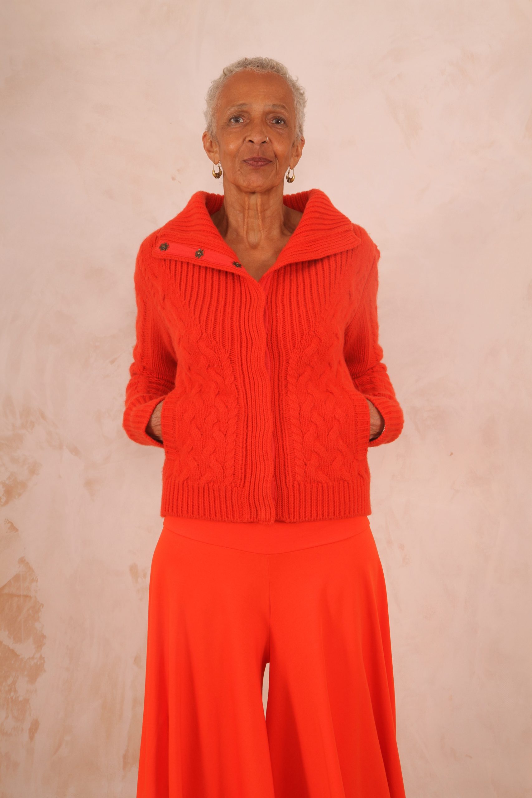 ENDLESS KNOT CABLE KNIT BOMBER CARDIGAN PURE LAMBSWOOL PREORDER - Image 7