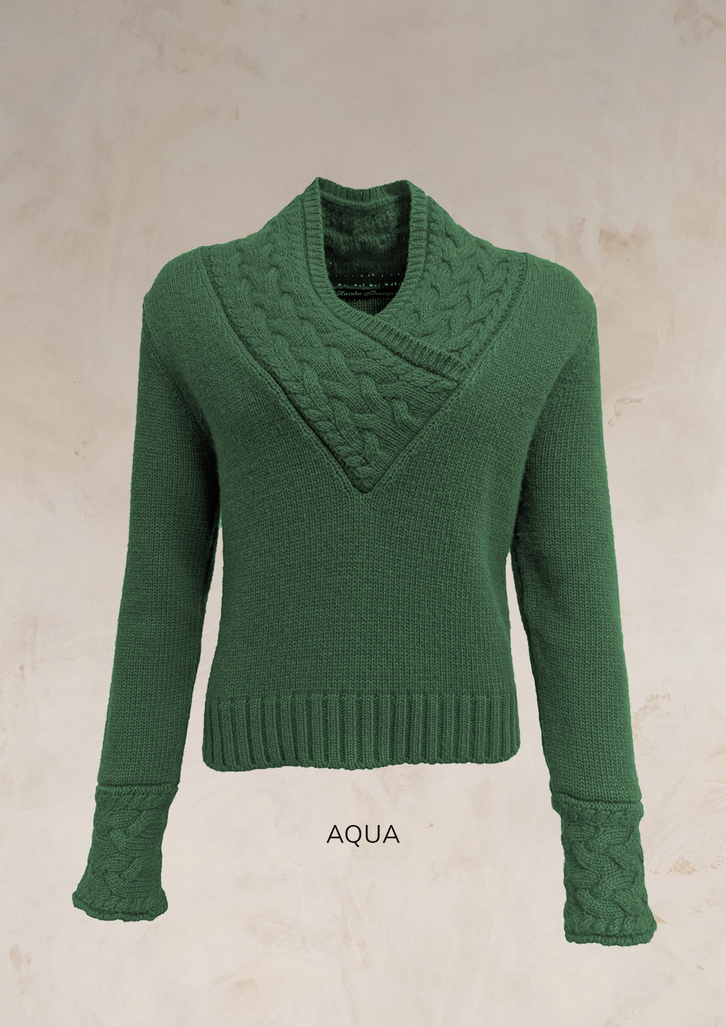CHUNKY CABLE KNIT V NECK JUMPER PURE LAMBSWOOL PREORDER - Image 20