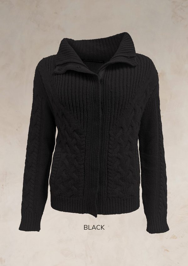 ENDLESS KNOT CABLE KNIT BOMBER CARDIGAN PURE LAMBSWOOL PREORDER - Image 20