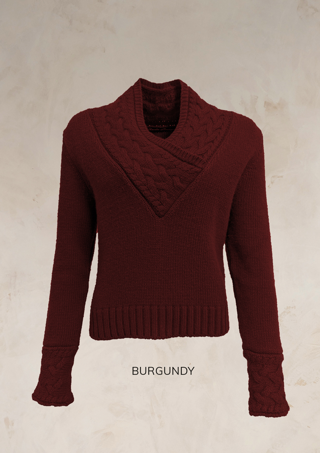 CHUNKY CABLE KNIT V NECK JUMPER PURE LAMBSWOOL PREORDER - Image 22