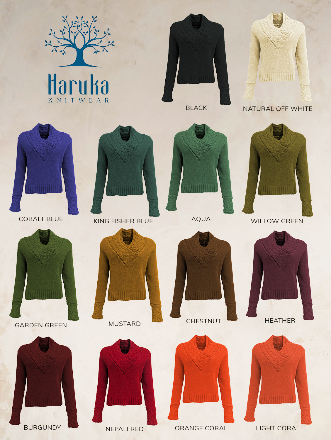 CHUNKY CABLE KNIT V NECK JUMPER PURE LAMBSWOOL PREORDER - Image 2