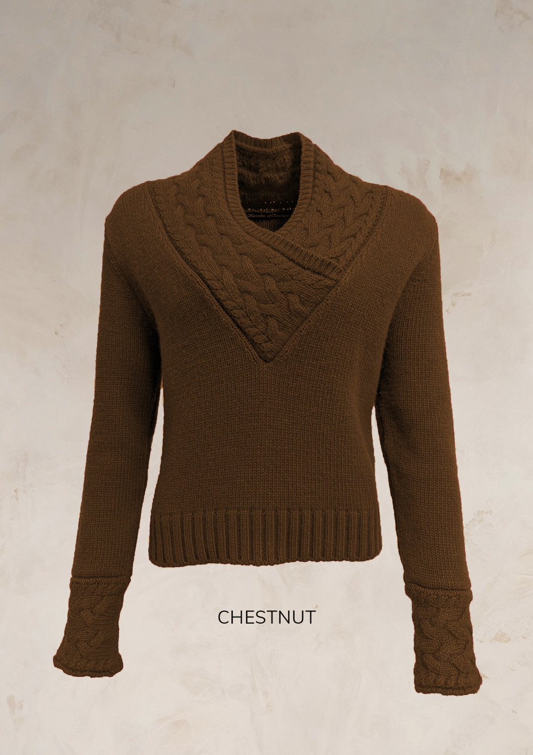 CHUNKY CABLE KNIT V NECK JUMPER PURE LAMBSWOOL PREORDER - Image 23
