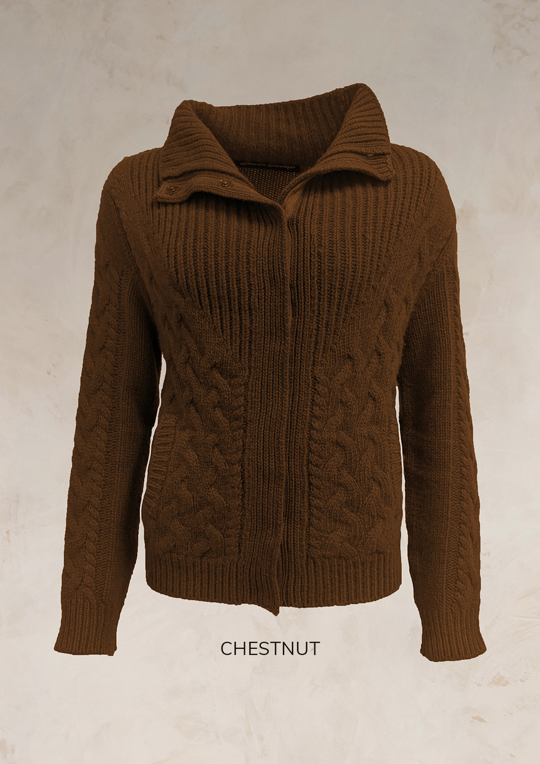 ENDLESS KNOT CABLE KNIT BOMBER CARDIGAN PURE LAMBSWOOL PREORDER - Image 20