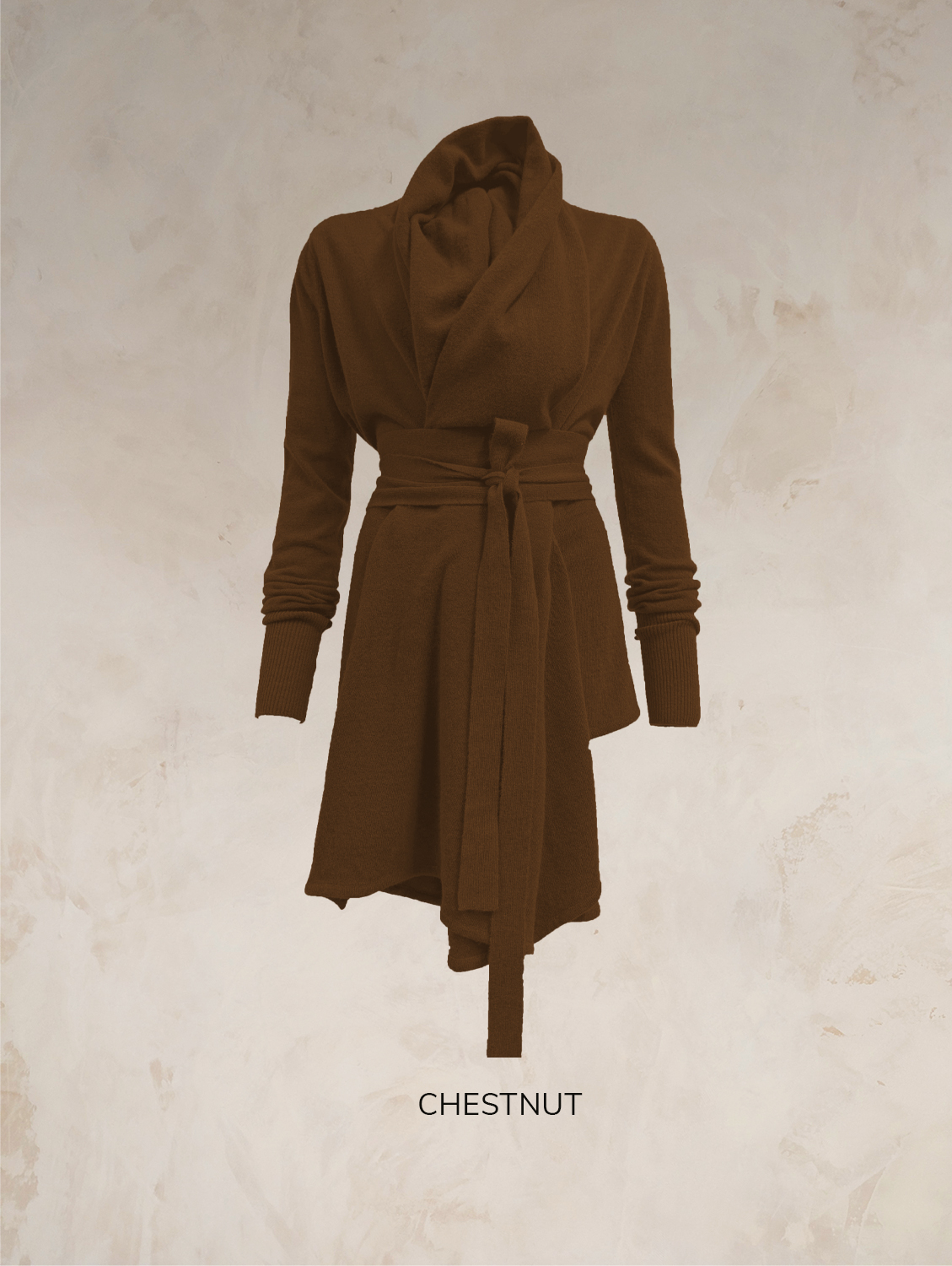 TARA SHAWL NECK CARDIGAN WITH OBI BELT PURE LAMBSWOOL  PREORDER - Image 13