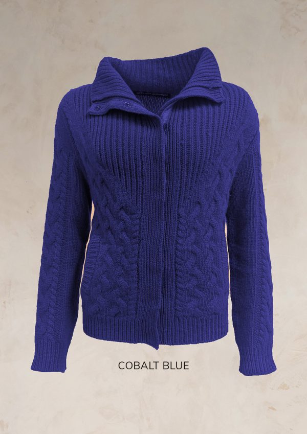 ENDLESS KNOT CABLE KNIT BOMBER CARDIGAN PURE LAMBSWOOL PREORDER - Image 22