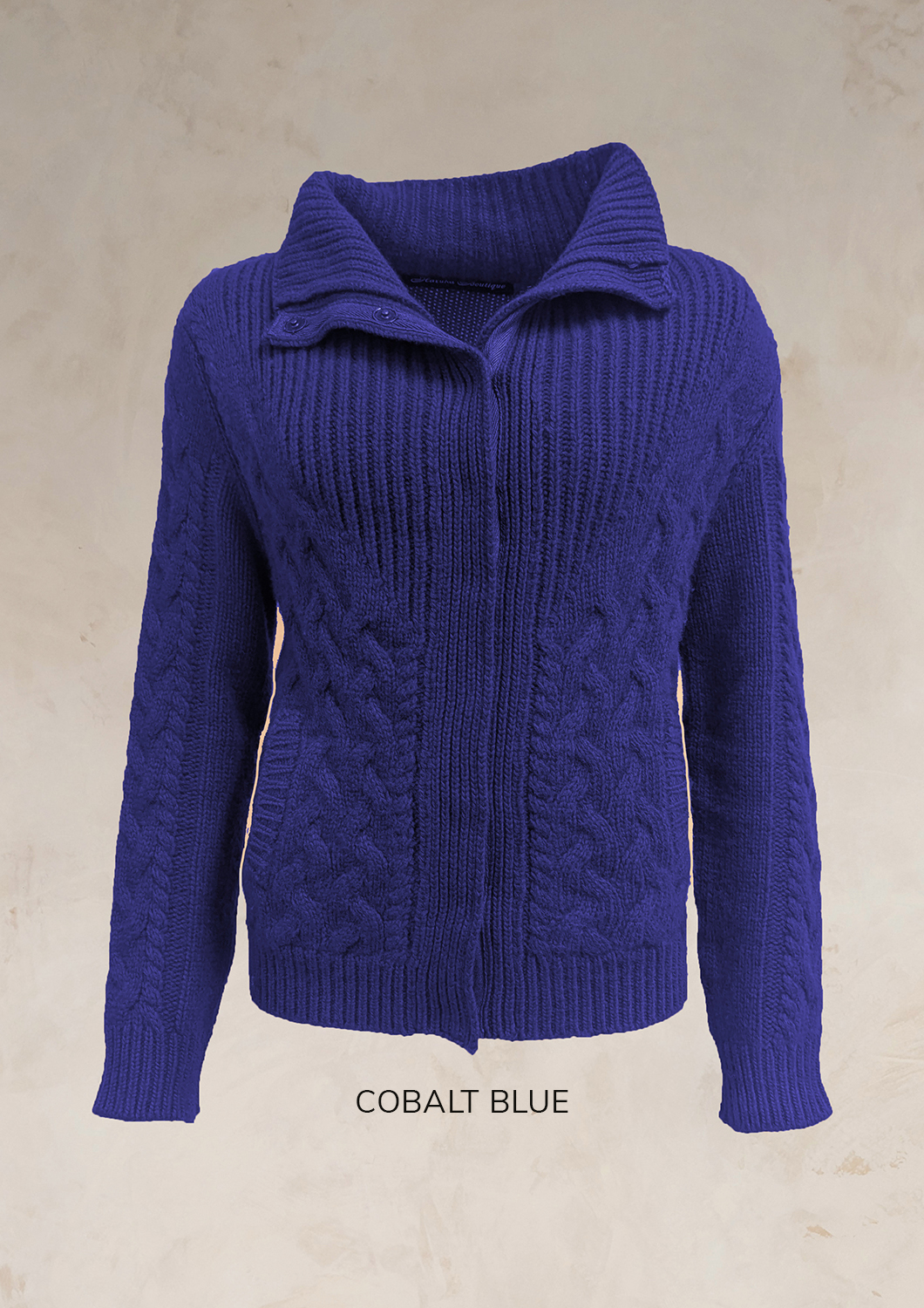 ENDLESS KNOT CABLE KNIT BOMBER CARDIGAN PURE LAMBSWOOL PREORDER - Image 21