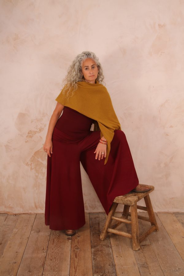 Dancing Trousers Wide Leg Cotton Lycra Hawthorn red