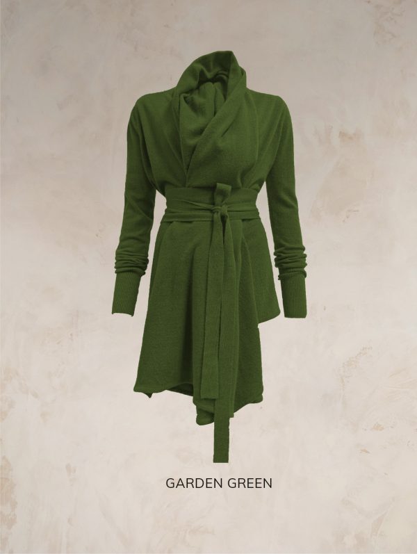 TARA SHAWL NECK CARDIGAN WITH OBI BELT PURE LAMBSWOOL PREORDER - Image 18
