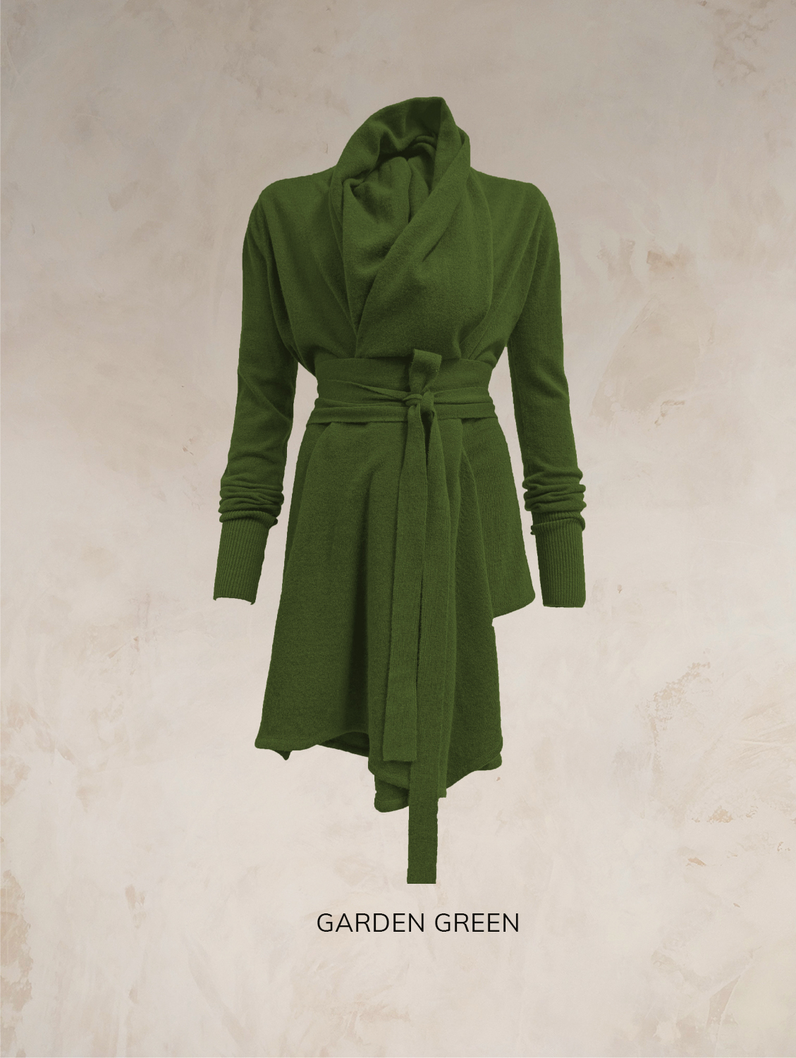 TARA SHAWL NECK CARDIGAN WITH OBI BELT PURE LAMBSWOOL  PREORDER - Image 15