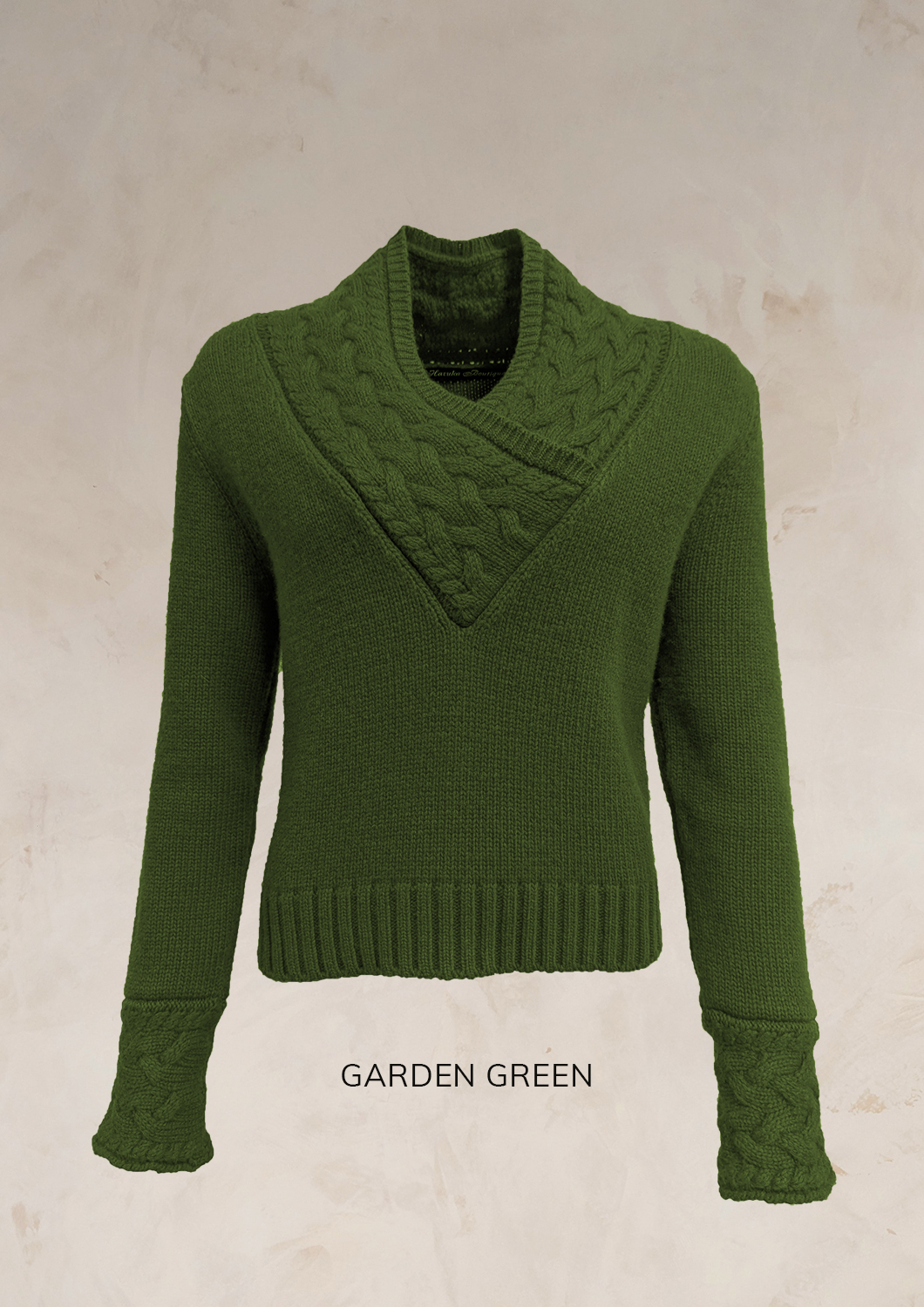 CHUNKY CABLE KNIT V NECK JUMPER PURE LAMBSWOOL PREORDER - Image 25