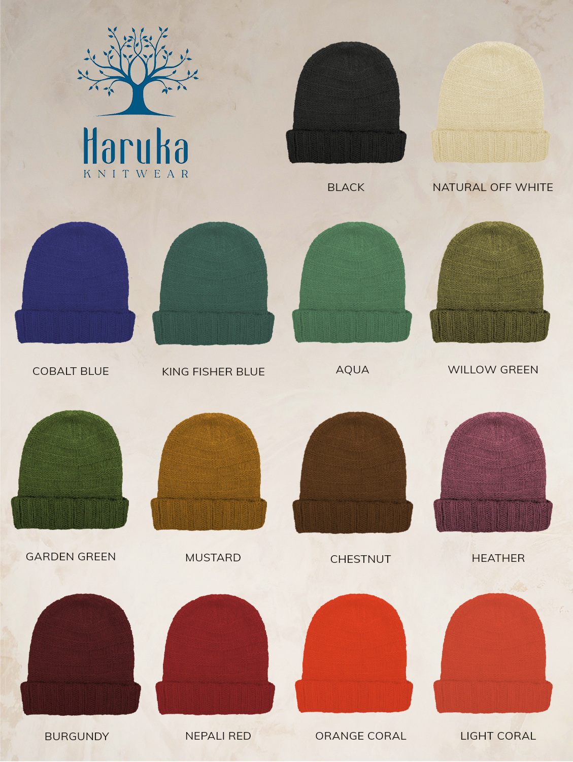HARUKA CHUNKY RIBBED LAMBSWOOL BEANIE HAT! PREORDER - Image 2