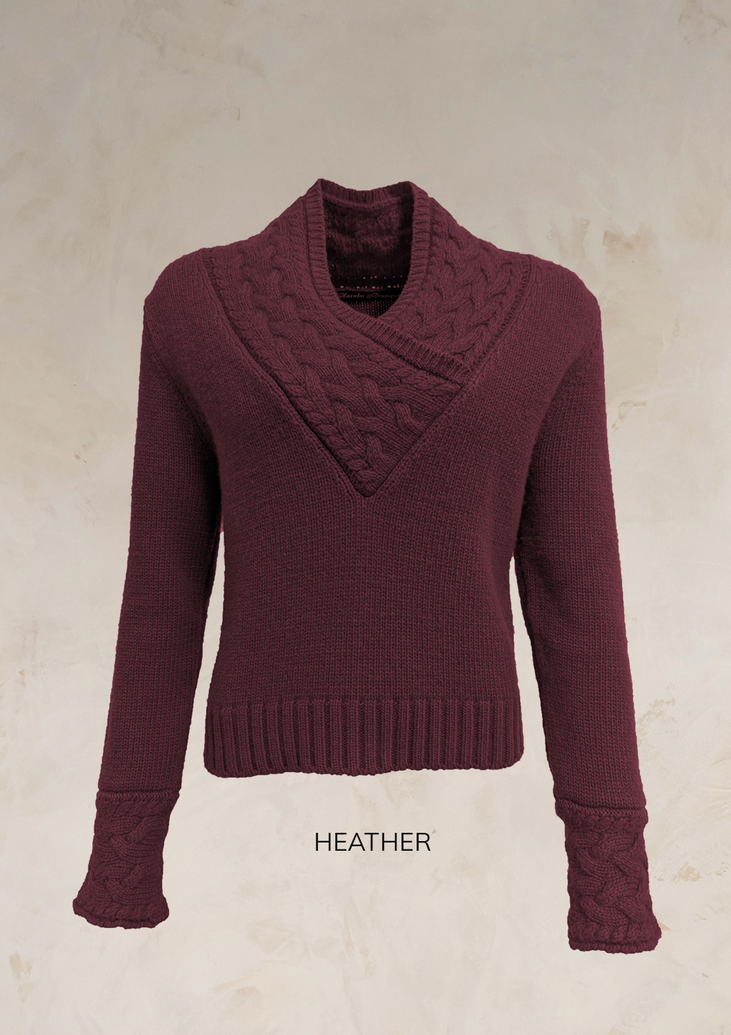 CHUNKY CABLE KNIT V NECK JUMPER PURE LAMBSWOOL PREORDER - Image 26