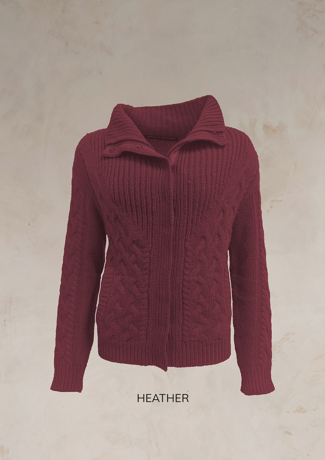 ENDLESS KNOT CABLE KNIT BOMBER CARDIGAN PURE LAMBSWOOL PREORDER - Image 14