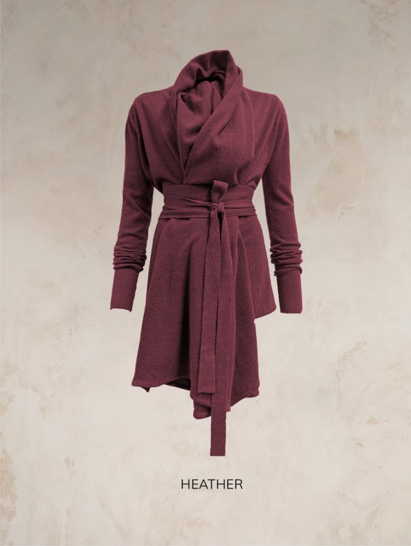 TARA SHAWL NECK CARDIGAN WITH OBI BELT PURE LAMBSWOOL PREORDER - Image 19