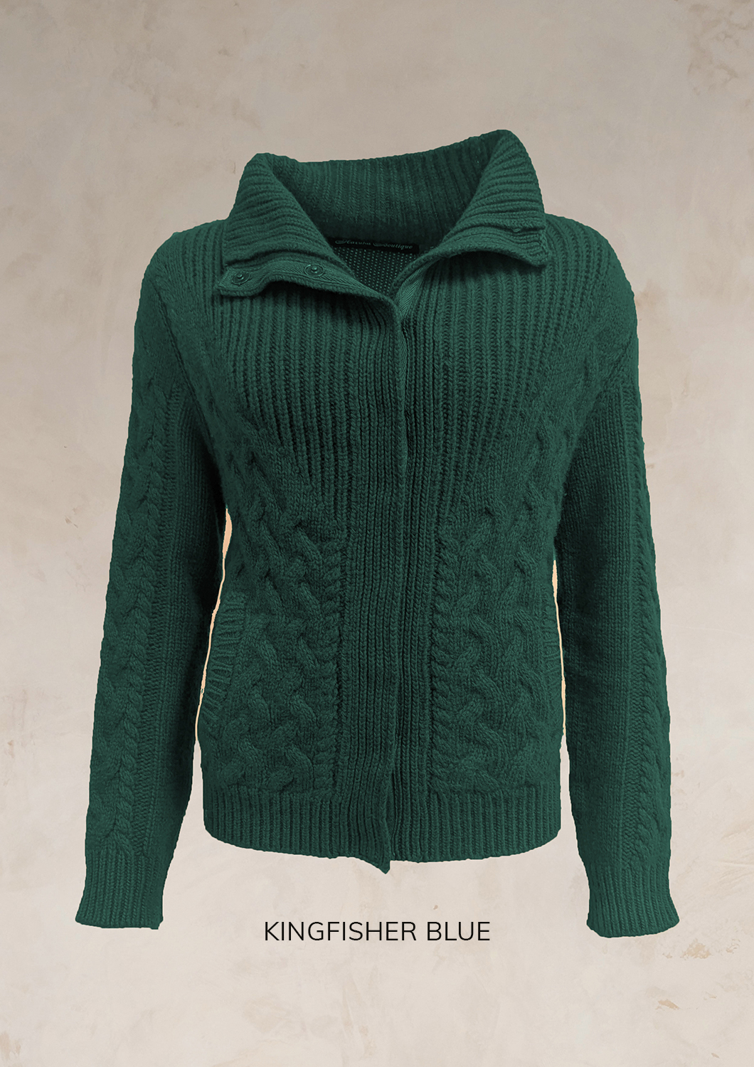 ENDLESS KNOT CABLE KNIT BOMBER CARDIGAN PURE LAMBSWOOL PREORDER - Image 23